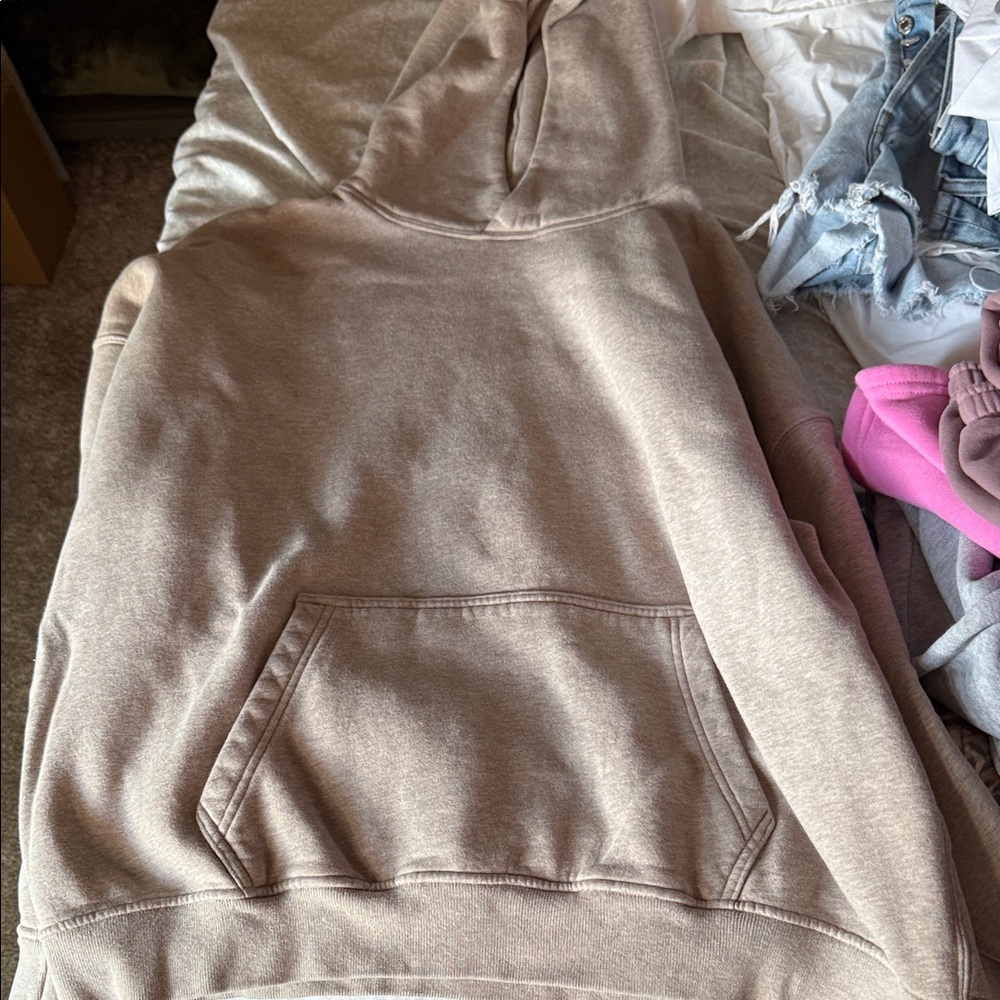 Abercrombie & Fitch Beige Oversized Hoodie